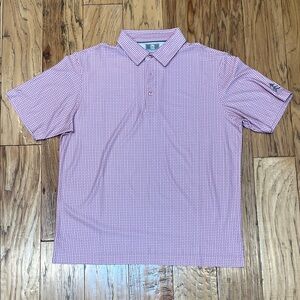 Ahead Performance Polo Shirt - Pink Micro-Pattern